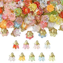 (52) Непрозрачная лаванда 90шт 9 цвета акриловые подвески, , Сплав с поиска, разноцветные, 12.2x11.1 мм, 10 шт / цвет