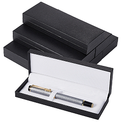 Black Paper Pen Gift Packing Boxes, with Cloth Inside, Gift Packaging Boxes for Pen, Rectangle, Black, 6.2x17.5x2.5cm