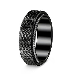 Черный 304 вращающиеся кольца для пальцев из нержавеющей стали, Кольцо-спиннер для успокоения беспокойства, медитации, чёрные, 8 мм, размер США 10 (19.8 мм)