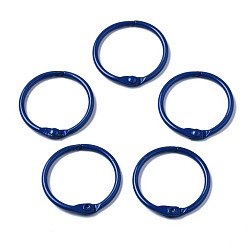 Blue Spray Painted Iron Split Key Rings, Ring, Blue, 30x4mm