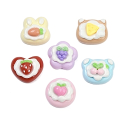 (52) Непрозрачная лаванда Непрозрачные кабошоны из смолы, кремовый торт, разнообразные, разноцветные, 17.5~20x20.5~22.5x11.5~12 мм