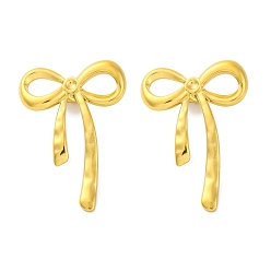 Настоящее золото 18K Ионное покрытие (ip) 304 серьги-гвоздики из нержавеющей стали в форме банта, реальный 18 k позолоченный, 39x28 мм