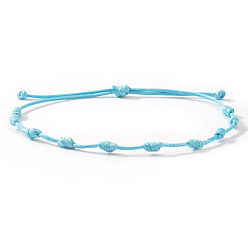 Светло-Голубой Регулируемые плетеные браслеты из полиэфирного шнура для дружеской пары, узел, Небесно-голубой, 11.02 дюйм (28 см)