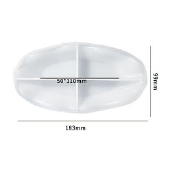 Oval Подсвечники своими руками силиконовые держатели формы формы для подносов, формы для литья смолы, для уф-смолы, изготовление изделий из эпоксидной смолы, овальные, 99x183x3 мм, внутренний диаметр: 50x110 мм