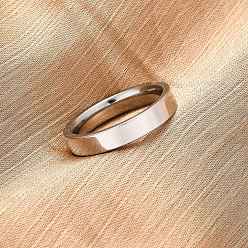 Нержавеющая Сталь Цвет 201 из нержавеющей стали кольца перста широкополосного, вакуумное покрытие pvd, цвет нержавеющей стали, 4 мм, внутренний диаметр: 18.1 мм