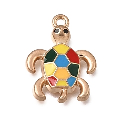 Tortoise Подвески из эмали и сплава, золотые, черепаховые чары, 20.5x15.5x3.5 мм, отверстие : 1.6 мм