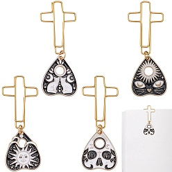 Черный 4металлические скрепки для бумаг, с подвесками из эмали и сплава , чёрные, 60 мм