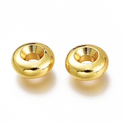 Золотой Spacer бисер латунные, долговечный, диск, золотые, 7.8x3.5 мм, отверстие : 2.4 мм