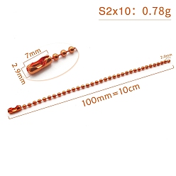 Orange Spray Painted Ball Chain for Bag Accessories, Purse Chains, Orange, 10x0.2cm