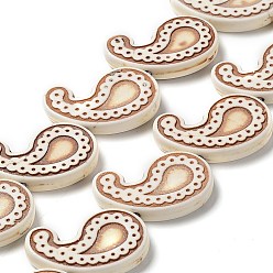 Античный Белый Синтетические бусины, окрашенные в бирюзовый цвет, слеза, старинный белый, 27~28x19~22x4.4~4.8 мм, отверстие : 1.4 мм, около 18 шт / нитка, 15.67~15.94'' (39.8~40.5 см)