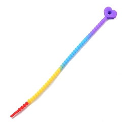 Темно-Фиолетовый Силиконовые кабельные стяжки в форме сердца, завязки, многоразовые стяжки, темно-фиолетовый, 210x19x7 мм