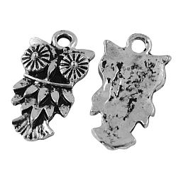 Silver Tibetan Style Alloy Pendants, Halloween, Cadmium Free & Lead Free, Animal, Silver Color Plated, Size: about 20mm long, 11mm wide, 3mm thick, hole: 2mm
