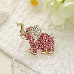 Слон Броши из сплава животных со стразами для одежды, слон, 33.5x41.5 мм