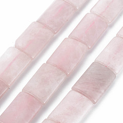 Quartz Rose Naturel a augmenté perles de quartz brins, rectangle, 24~25x18x7mm, Trou: 1.2mm, Environ 15 pcs/chapelet, 14.76 pouce (37.5 cm)