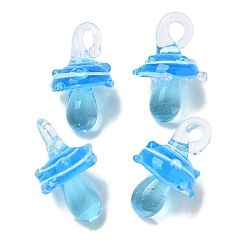 Темно-Голубой Подвески лэмпворк ручной работы, неровный, гриб, глубокое синее небо, 24.5~29.5x15~18.5 мм, отверстие : 2~5 мм