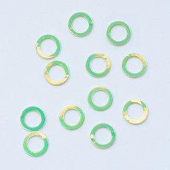 Светло-зеленый Орнамент аксессуары диск пластиковые бусины блестка, блестки бисер, пончик, светло-зеленый, 6x0.2 мм, Отверстие : 4 мм , около 30000 шт / 500 г
