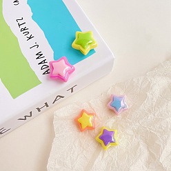 (52) Непрозрачная лаванда Непрозрачные акриловые бусины, звезда. буксирный тон, разноцветные, 17.2x18x10.3 мм, отверстие : 3.8 мм