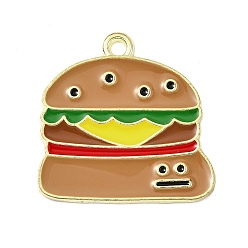 Hamberger Подвески из пищевой эмали, золотой свет, гамбургер, 23x23.5x1.5 мм, отверстие : 1.8 мм