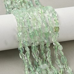 Зеленый Естественный зеленый флюорит бисер нитей, самородки, упавший камень, зелёные, 4~13x6~8x3~5 мм, отверстие : 0.9 мм, около 51~55 шт / нитка, 15.35'' (39 см) ~ 15.94'' (40.5 см)