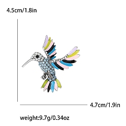 Платина Эмалевый штифт, Брошь из сплава со стразами для рюкзака, птица, золотые, платина, 45x47 мм