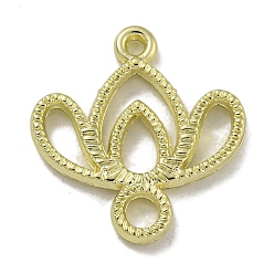 Золотой Полые соединительные звенья в форме цветка лотоса из сплава с покрытием стойки, без кадмия, без никеля и без свинца, золотые, 16x15x1.5 мм, отверстия : 1.2 mm и 2.2 мм