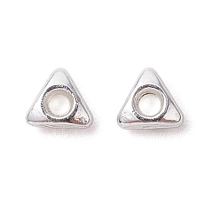 Silver Alloy Triangular Beads, Long-Lasting Plated,, Silver, 3x3.5x1.5mm, Hole: 1mm