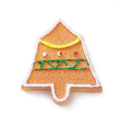 Christmas Bell Рождественское непрозрачное печенье из смолы и пластика, декодированные кабошоны, песчаный коричневый, Рождественский колокольчик, 26x24x4.4 мм