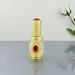 Золотой Овальные пустые стеклянные бутылки-распылители, для эфирных масел для ароматерапии лабораторный химический, многоразовая бутылка, золотые, 3.7x3.4x9 см, емкость: 12 мл (0.41 жидких унций)