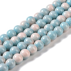 Аква Краска для выпечки стеклянные бусины, круглые, вода, 10 мм, отверстие : 1.4 мм, около 85~86 шт / нитка, 31.10~31.50'' (79~80 см)