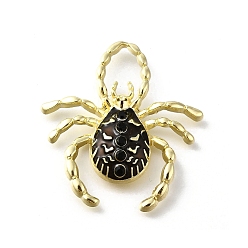 Spider Подвески из сплава с черной эмалью в готическом стиле, золотые, паук, 41x38x7 мм, отверстие : 12x8 мм