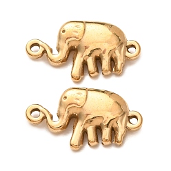 Golden 304 Stainless Steel Connector Charms, Elephant Links, Golden, 11x20x4mm, Hole: 1.2mm
