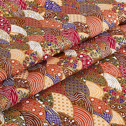 Шоколадный Хлопчатобумажная ткань в японском стиле, аксессуары, узор из рыбьей чешуи веером, прямоугольные, цвет шоколада, 1500x0.4 мм