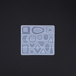 Mixed Shapes DIY силиконовые формы для кулона, формы для литья смолы, для уф-смолы, изготовление ювелирных изделий из эпоксидной смолы, ромб/сердце/луна, 135x120 мм