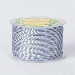 Гейнсборо Круглые полиэфирные шнуры, Миланские шнуры / витые шнуры, светло-серые, 1.5~2 мм, 50 ярдов / рулон (150 футов / рулон)