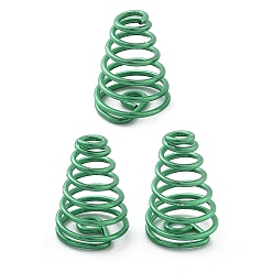 Зеленый Подвески из железной спирали, электрофорез, круглые, зелёные, 21~23x16 мм, отверстие : 4.5 мм