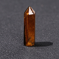 Тигровый глаз Натуральный тигровый глаз украшение дисплея, исцеляющие каменные палочки, для рейки чакра медитативная терапия decos, шестиугольник призма, 8x8x32 мм