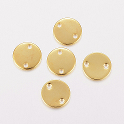 Золотой 201 соединительные звенья нержавеющие, плоско-круглые, золотые, 10x1 мм, отверстие : 1.2 мм