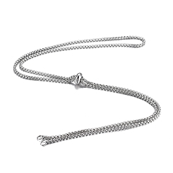 Stainless Steel Color 201 Stainless Steel Box Chain Slider Necklace Making, Stainless Steel Color, 14.76~29.72 inch(37.5~75.5cm)