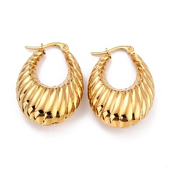 Настоящее золото 24K Ионное покрытие (ip) 304 серьги-кольца из нержавеющей стали, гипоаллергенные серьги, , слеза, реальный 24 k позолоченный, 35x24.5x10 мм, штифты : 1 мм