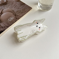 Темный Морско-зеленый Акриловые коготь заколки, собака, темно-зеленый, 75x35 мм