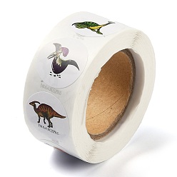 Dinosaur Самоклеющиеся бумажные наклейки, красочные наклейки на рулонах, подарочные наклейки, рисунок динозавра, 2.5 см, о 500шт / рулон