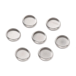 Нержавеющая Сталь Цвет Не тускнеет 316 хирургическая нержавеющая сталь кабошон подставка подставка, чашки безель с краями, плоско-круглые, цвет нержавеющей стали, 10x1.5 мм