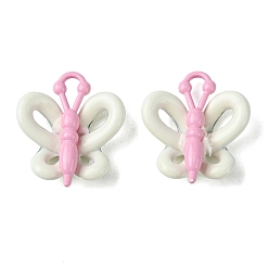 Белый Стойки подвески обшивки сплава, подвески-бабочки, окрашенные распылением, белые, 19x16.5x5 мм, отверстие : 5x1.5 мм