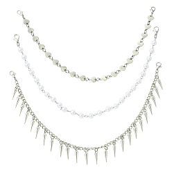 Платина 3шт. железная цепь для бейсболки, Сплав с застежками когтя омара, платина, 280 мм