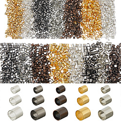 (52) Непрозрачная лаванда 4500 шт. 15 стили латунные бусины, без кадмия и без свинца, трубка, разноцветные, 2~3x2~3 мм, отверстие : 1.5~2.5 мм