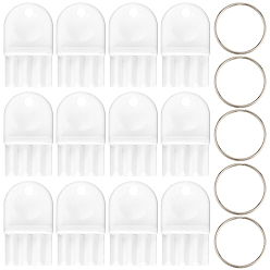 White 18 Bags ABS Plastic Toilet Paper Dispenser, with Iron Key Ring, White, 47.5x27.5x15mm