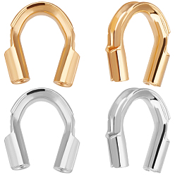 Real Gold Plated & Real Platinum Plated 60шт 2 цвета латунная проволока защитный кожух, настоящее золото и платина, 4.5x4x1 мм, отверстие : 0.5~0.6 мм, 30 шт / цвет