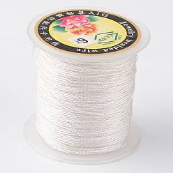 White Round Metallic Thread, Embroidery Thread, 6-Ply, White, 0.6mm, about 87.48 yards(80m)/roll