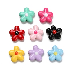 (52) Непрозрачная лаванда Краска для запекания непрозрачные акриловые бусины, цветок, с эмалью, разноцветные, 12x12x5 мм, отверстие : 1.4 мм