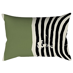 Stripe Fundas de almohada de poliéster abstractas de geometría de estilo nórdico serie verde, fundas de colchón, para sofá cama, Rectángulo, raya, 300x500 mm